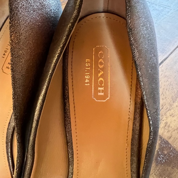 COACH Metallic Bronze Leather Heels - Size 8.5B - Picture 6 of 10